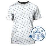 Maxcorners Toile De Jouy Shirt, Pattern Polf Shirt, Dog Golf Shirt, Corgi Golf Shirt, Crazy Golf Shirt For Men