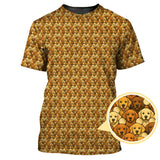 Maxcorners Crazy Golf Polos For Men, Golden Retriever Pattern Golf Shirt, Funny Golf Shirts