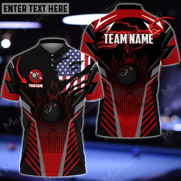 Maxcorners Billiards Ball 8 Personalized Name, Team Name Multi Color 3D Shirt