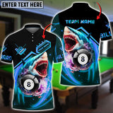 Maxcorners Billiards Shark Ball 8 Personalized Name, Team Name 3D Shirt