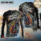 Maxcorners Trout Fishing Jumping Fish 3D Printed Personalized Name, Team Name Long Sleeve Fishing Jersey