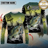 Maxcorners Crappie Fishing Anchor Design 3D Printed Personalized Name, Team Name Long Sleeve Fishing Jersey