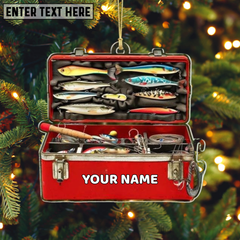 Maxcorners Personalized Fishing Christmas Ornament, Fisherman Tackle Box Ornament, Fisherman Christmas Gifts, Dad Fishing Ornament Husband Fishing Gift