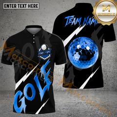 Maxcorners Golf Lightning Luxury Ball Customized Name, Team Name 3D Shirts (4 Colors)