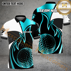 Maxcorners Golf Royal Flame Customized Name, Team Name 3D Shirts (4 Colors)