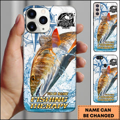 Maxcorners Redfish Fishing Therapy Water Splash Art Personalized Name Phone Case TU1601
