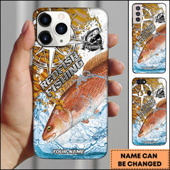 Maxcorners Redfish Fishing Scale Pattern Splash Art Personalized Name 3D Phone Case TU1601