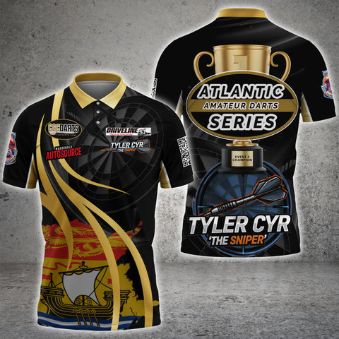 Maxcorners Golden Darts Champion Design Multicolor Options Personalized Name, Team Name 3D Shirt For CGC