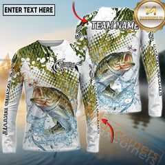Maxcorners Freshwater Fishing Clean Sport Style Personalized Name, Team Name 3D Long Sleeve Shirt