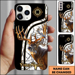 Maxcorners Deer Hunting Black Target Design Personalized Name Phone Case - White