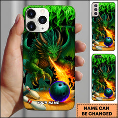 Maxcorners Fantasy Bowling Green Dragon Fireball Personalized Name Phone Case