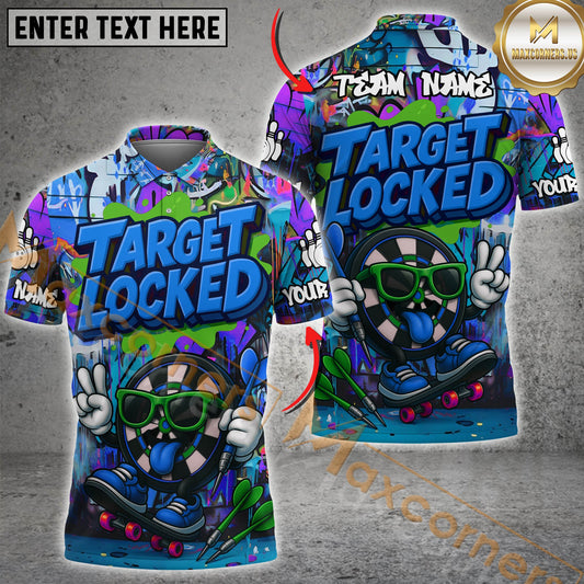 Maxcorners Darts Shirt Target Locked Graffiti Style Multicolor Options Personalized Name, Team Name 3D Shirt (4 Colors)