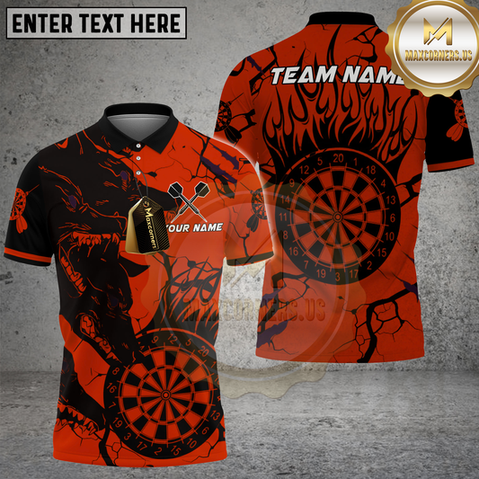 Maxcorners Wolf Darts Battle Design Multicolor Options Personalized Name, Team Name 3D Shirt (4 Colors)