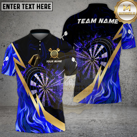 Maxcorners Inferno Dartboard Shirt Firestorm Lightning Slash Multicolor Options Personalized Name, Team Name 3D Shirt (4 Colors)