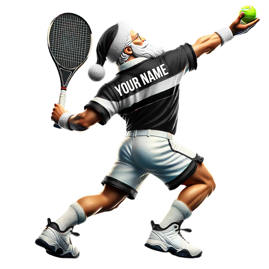 Maxcorners Santa Tennis Acrylic Ornament, Gift for Tennis Players, Christmas Decor, Tree Decoration