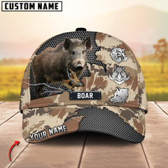 Maxcorners Deer Hunting Camo Mesh Breakthrough Design Personalized Name 3D Cap (Deer/Moose/Turkey/Boar)