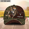 Maxcorners Deer Hunting Camo Antler Skull Multicolor Options Personalized Name 3D Cap