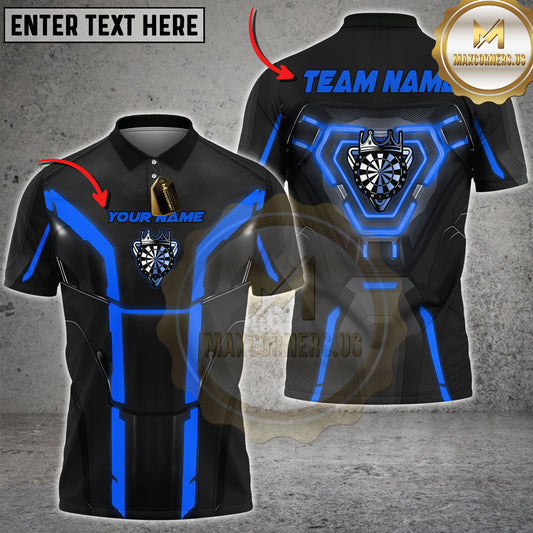 Maxcorners Cyber Dartboard Armor Neon Panels Multicolor Options Personalized Name, Team Name 3D Shirt (4 Colors)