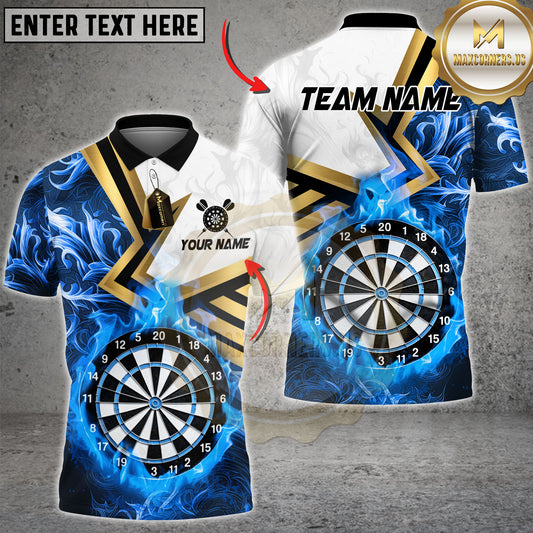 Maxcorners Darts Flaming Dartboard Blaze Multicolor Options Personalized Name, Team Name 3D Shirt (4 Colors)
