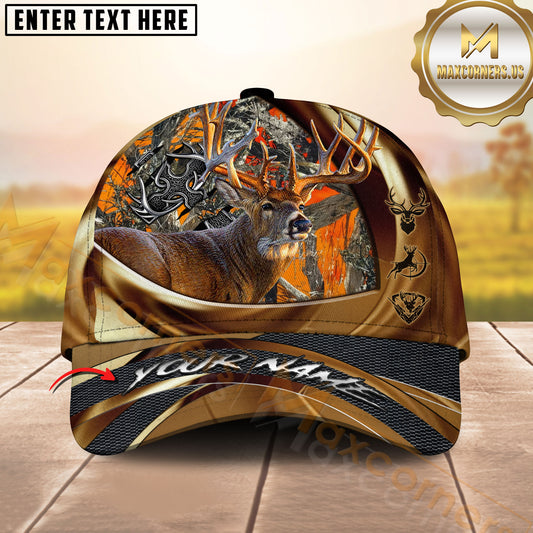 Maxcorners Deer Hunting Cross Forest Scene Multicolor Options Personalized Name 3D Cap