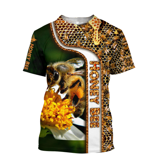 Maxcorners Premium Unisex All Over Printed Honey Bee Shirts LM1304