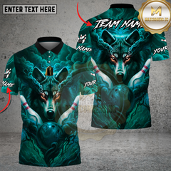 Maxcorners Bowling Purple Shadow Wolf Mystic Multi Options Personalized Name, Team Name Unisex 3D Shirt (4 Colors)