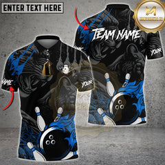 Maxcorners Bowling Fireball Strike Power Art Multi Options Personalized Name, Team Name Unisex 3D Shirt (4 Colors)