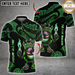 Maxcorners Bowling Tribal Fire King Graphic Multi Options Personalized Name, Team Name Unisex 3D Shirt (4 Colors)