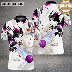 Maxcorners Bowling Eagle Power Strike Bowling Ball Dynamic Style Multi Options Personalized Name, Team Name Unisex 3D Shirt (4 Colors)