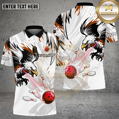 Maxcorners Bowling Eagle Power Strike Bowling Ball Dynamic Style Multi Options Personalized Name, Team Name Unisex 3D Shirt (4 Colors)