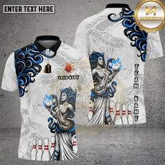 Maxcorners Bowling Medusa Goddess Flame Tribal 3D Multi Options Personalized Name, Team Name 3D Shirt