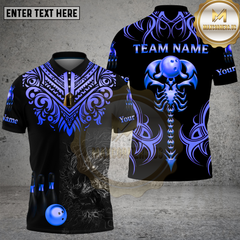 Maxcorners Bowling Golden Scorpion Tribal Power Style Multi Options Personalized Name, Team Name Unisex 3D Shirt (5 Colors)