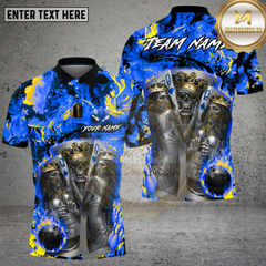 Maxcorners Bowling Royal Skull King Queen Casino Art Multi Options Personalized Name, Team Name Unisex 3D Shirt (4 Colors)