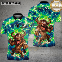 Maxcorners Bowling Electric Minotaur Lightning Multi Options Personalized Name, Team Name Unisex 3D Shirt (4 Colors)