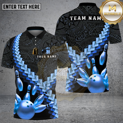 Maxcorners Bowling Golden Strike Chevron Style Multi Options Personalized Name, Team Name Unisex 3D Shirt (4 Colors)