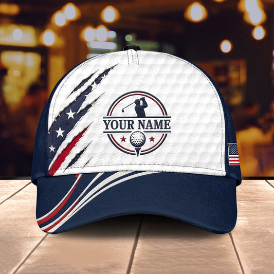 Maxcorners Patriot Claw 3D Golf Personalized Name Cap
