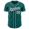Maxcorners Custom Teal White-Black Authentic Baseball Jersey LM2605