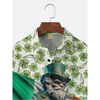 Maxcorners St. Patrick's Day Shamrock Irish Flag Hawaiian Golf Shirt, Holiday Hawaiian Shirt, Tropical Vibe Men's Golf Shirt