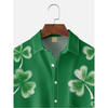 Maxcorners Green And White St. Patrick's Day Shamrock Hawaiian Golf Shirt, Tropical Vibe Men's Golf Shirt