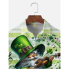 Maxcorners St. Patrick's Day Musical Gnome Playing Violin Hawaiian Golf Shirt, Shamrock Golf Shirts, Men's Golf Shirt