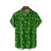 Maxcorners Green Irish St. Patrick's Day Lucky Clover Beer Hawaiian Golf Shirt, Tropical Vibe Men's Golf Shirt
