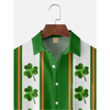 Maxcorners Lucky Clover Leaf St Patrick‘s Day Shamrock Hawaiian Golf Shirt, Tropical Vibe Men's Golf Shirt