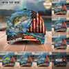 Maxcorners Fishing  American Flag Fishing Hook Multi Options Personalized Name 3D Classic Cap (11 Fish Species)