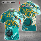 Maxcorners Grunge Splash Tiger Bowling Vector Art Multioptions Customized Name, Team Name 3D Shirt (4 Colors)