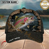 Maxcorners Fishing Rustic Wood Frame Black Scale Customized Name 3D Cap
