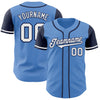 Maxcorners Custom Powder Blue White-Navy Authentic Two Tone Baseball Jersey LM2605