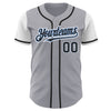 Maxcorners Custom Gray Black-Light Blue Authentic Two Tone Baseball Jersey LM2605