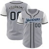 Maxcorners Custom Gray Black-Light Blue Authentic Two Tone Baseball Jersey LM2605