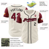 Maxcorners Custom Cream Crimson-Black Authentic Two Tone Baseball Jersey LM2605