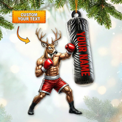 Maxcorners Personalized Scuba Diver Deer Hunting Acrylic Christmas Ornament And Keychain Custom Gift For Hunters 2D Flat